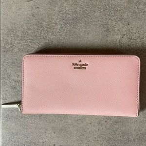 Kate Spade Leather Wallet Light Pink and Gold
